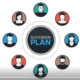 Succession and business planning infographic with portraits surrounding it